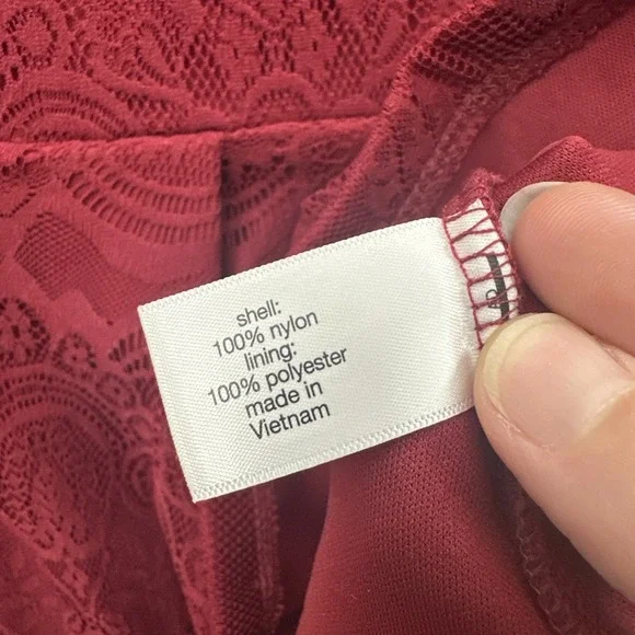 Lane Bryant Peplum Lace Top Red Retro Holiday Whimsigoth Feminine Women's 14/16 - Picture 5 of 9